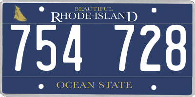 RI license plate 754728