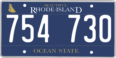 RI license plate 754730