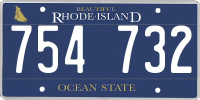 RI license plate 754732