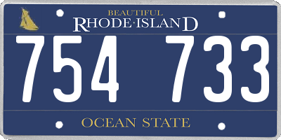 RI license plate 754733