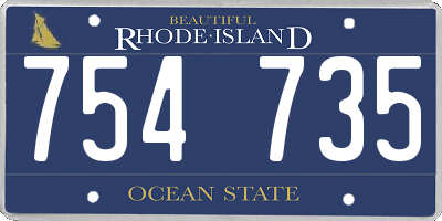 RI license plate 754735