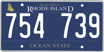 RI license plate 754739