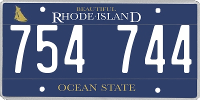 RI license plate 754744