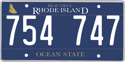 RI license plate 754747