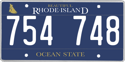 RI license plate 754748