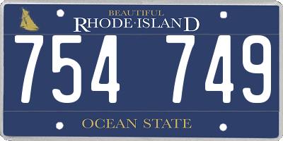 RI license plate 754749
