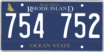 RI license plate 754752