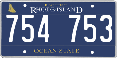 RI license plate 754753
