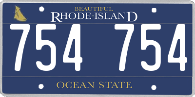 RI license plate 754754