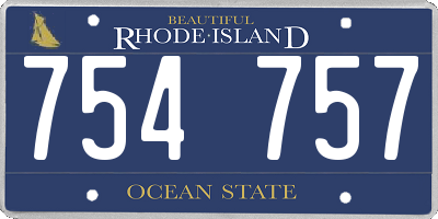 RI license plate 754757