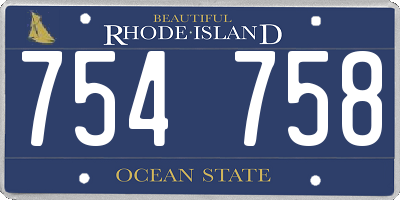 RI license plate 754758