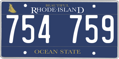 RI license plate 754759