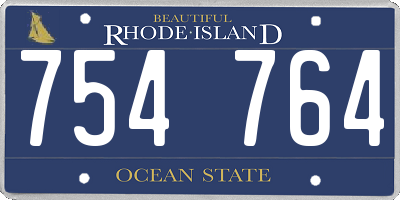 RI license plate 754764