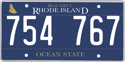 RI license plate 754767