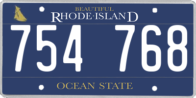 RI license plate 754768