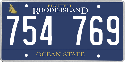 RI license plate 754769