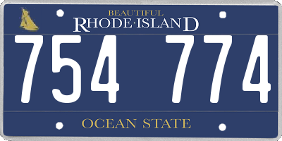 RI license plate 754774