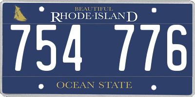 RI license plate 754776