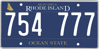 RI license plate 754777