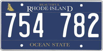 RI license plate 754782