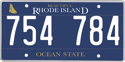 RI license plate 754784