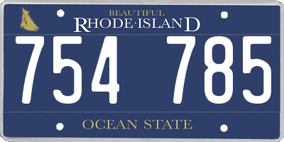 RI license plate 754785