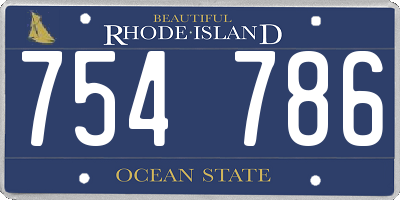 RI license plate 754786