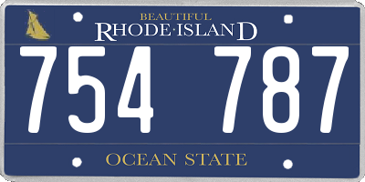 RI license plate 754787