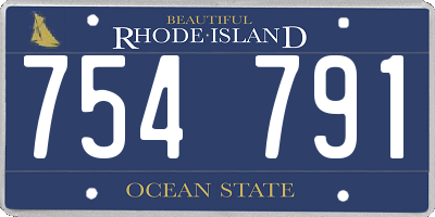 RI license plate 754791