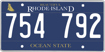 RI license plate 754792