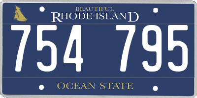 RI license plate 754795