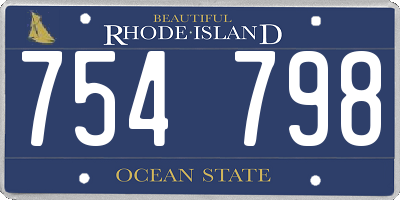 RI license plate 754798