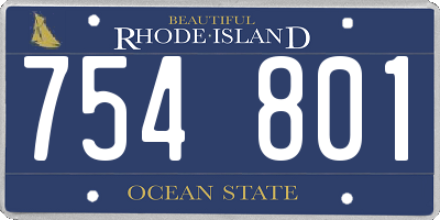 RI license plate 754801