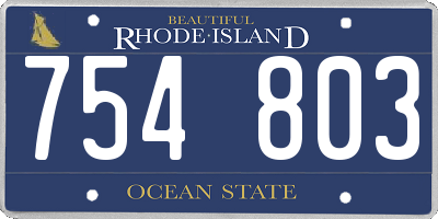 RI license plate 754803