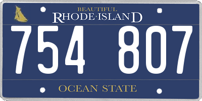 RI license plate 754807