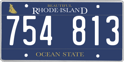 RI license plate 754813