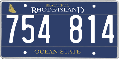 RI license plate 754814