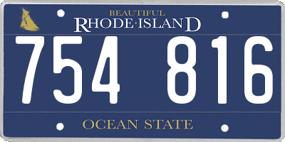 RI license plate 754816