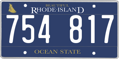 RI license plate 754817