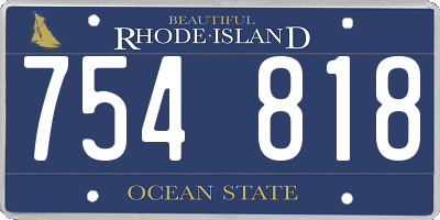 RI license plate 754818