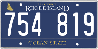 RI license plate 754819