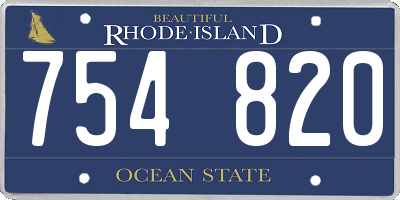 RI license plate 754820