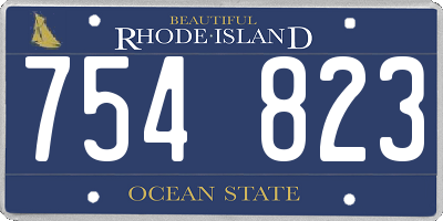 RI license plate 754823