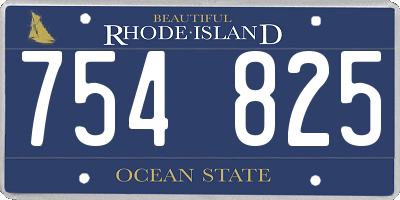 RI license plate 754825