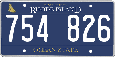 RI license plate 754826