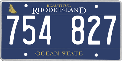 RI license plate 754827