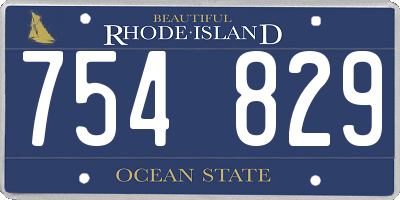 RI license plate 754829