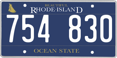 RI license plate 754830
