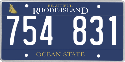 RI license plate 754831