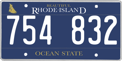 RI license plate 754832